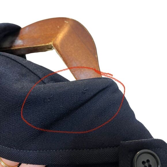 ASPESI Vintage Wool Pea Coat Navy Double Breasted Men’s XL Flawed Distressed - Picture 9 of 14